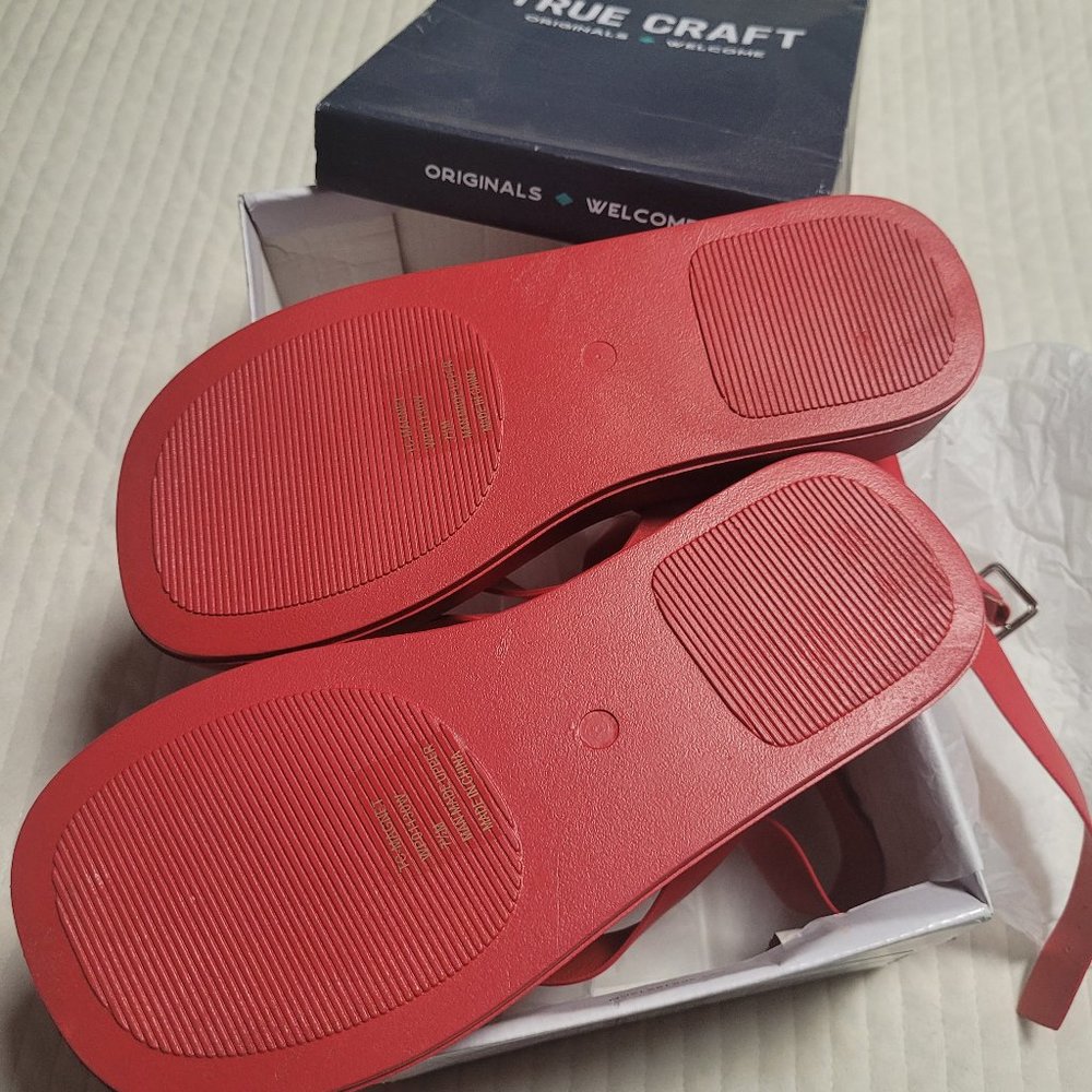 True Craft Red Strappy Sandals